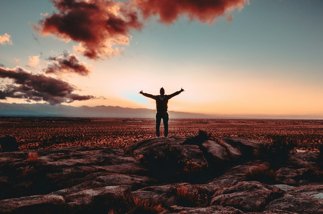 person celebrating success