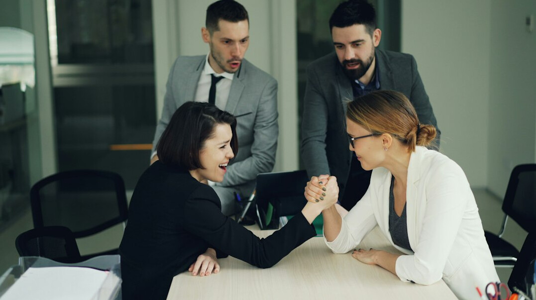 team discussion in office